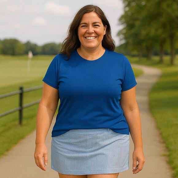 Chico's Dresses & Skirts - Chico's Skort NWT Women's Size 4 (NWT) Indigo Blue Zen Stripe Pull-On Athleisure